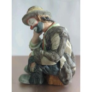 Emmett Kelly Jr. Clown "Sleeping Hobo" Porcelain‎ Figurine Flambro